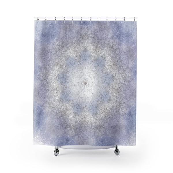 Light Indigo & Cornflower Blue Mandala Shower Curtain