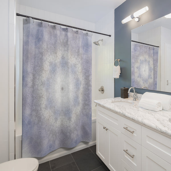 Light Indigo & Cornflower Blue Mandala Shower Curtain