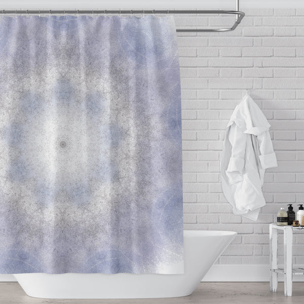 Light Indigo & Cornflower Blue Mandala Shower Curtain