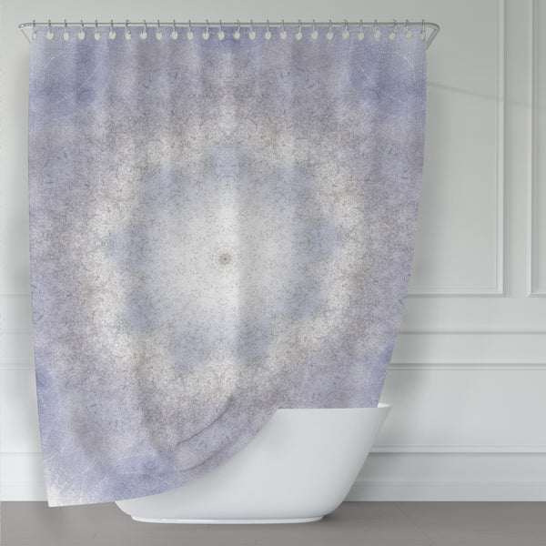 Light Indigo & Cornflower Blue Mandala Shower Curtain