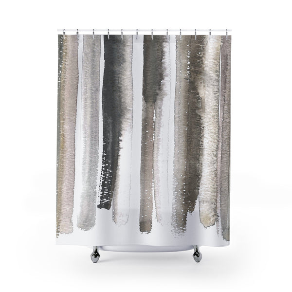 Warm Grays Watercolor Lines Shower Curtain