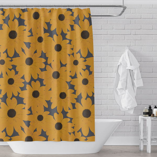 Yellow Flower / Black Eyed Susan Print Shower Curtain
