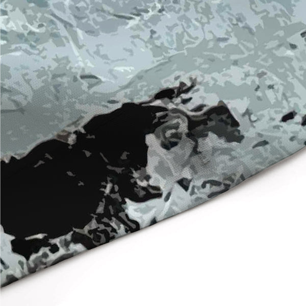 Glacier Ice Blue & Gray Marble Swirls Shower Curtain