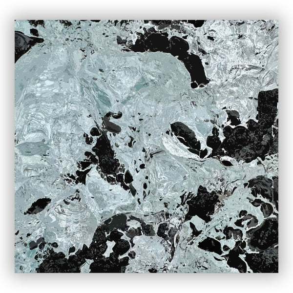 Glacier Ice Blue & Gray Marble Swirls Shower Curtain