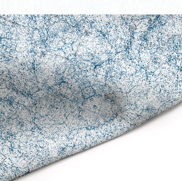 Blue and White Textured Mandala Pattern Shower Curtain for a Clean Rustic Bathroom
