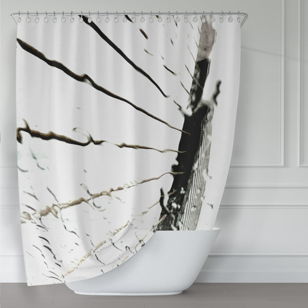 Bridge Cables Black and White Shower Curtain