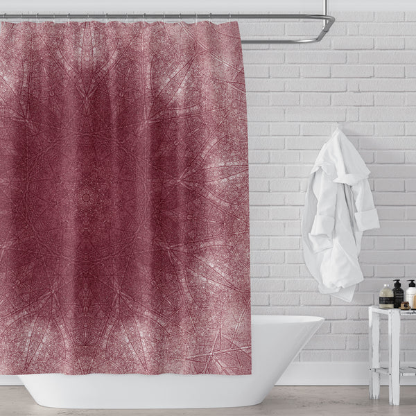 Burgundy Red Wine Mandala Shower Printed Fabric Curtain