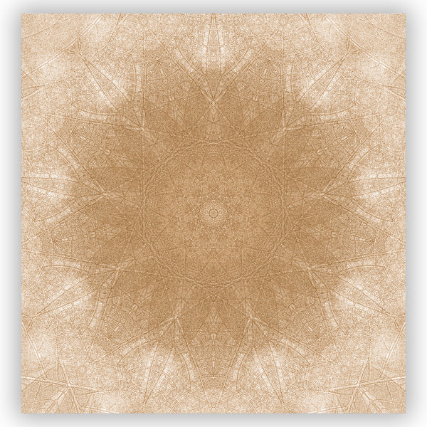 Warm Burnt Sienna / Tan Soft Mandala Rustic Fabric Shower Curtain