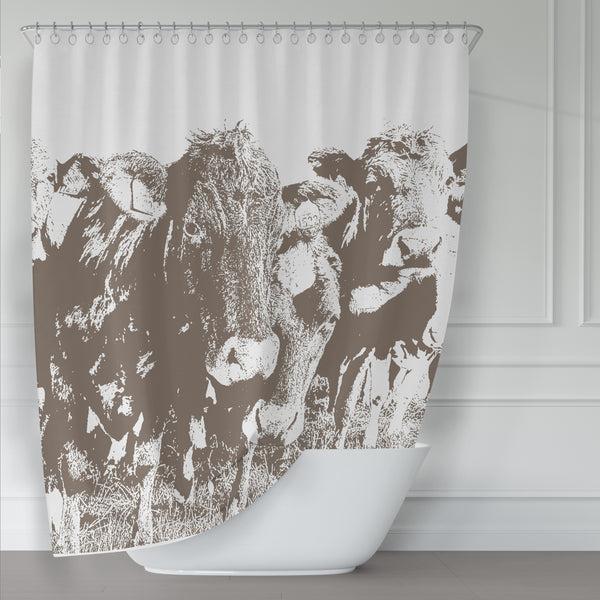 Brown Cows Shower Curtain