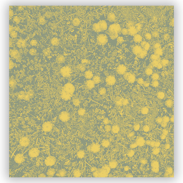 Green and Yellow Field of Dandelions Shower Curtain - Casual Retro Cottage Vibe