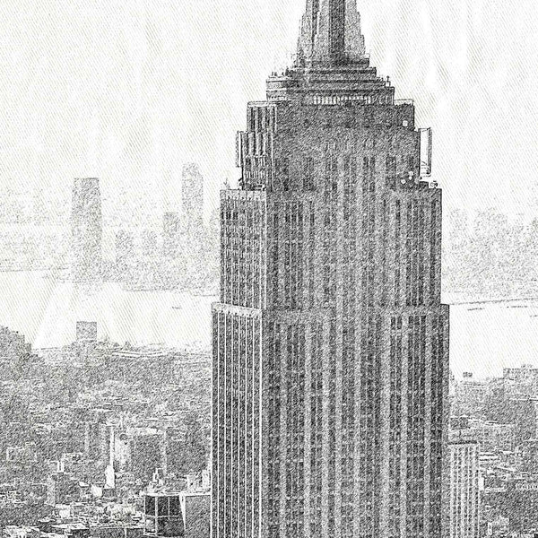 New York Skyline's Empire State Building Shower Curtain - Light Gray / Neutral Tone