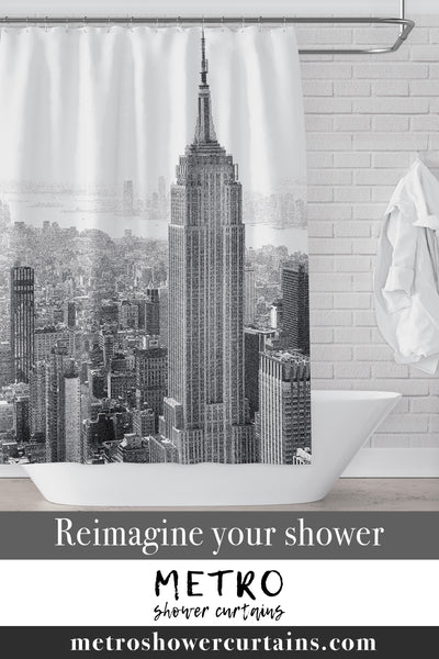 New York Skyline's Empire State Building Shower Curtain - Light Gray / Neutral Tone
