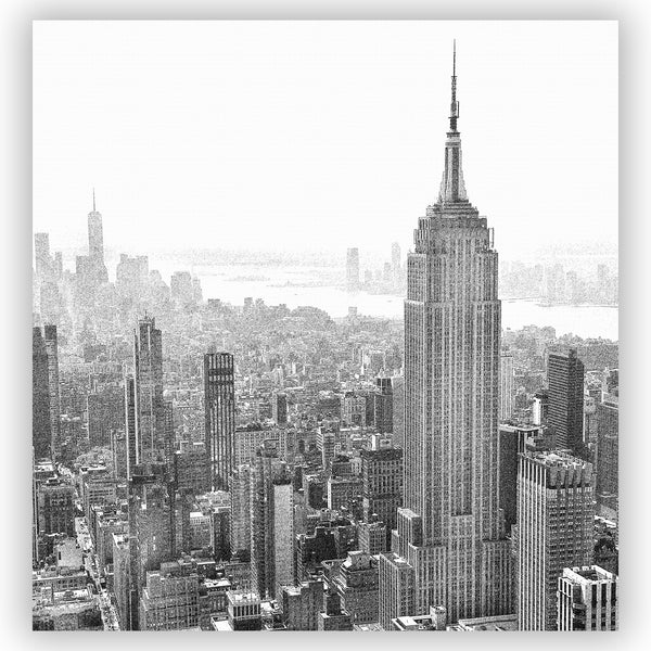 New York Skyline's Empire State Building Shower Curtain - Light Gray / Neutral Tone