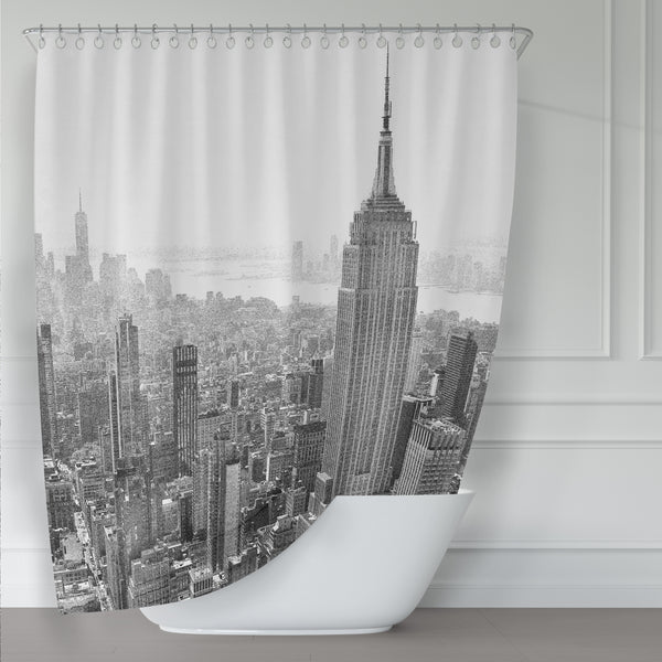 New York Skyline's Empire State Building Shower Curtain - Light Gray / Neutral Tone