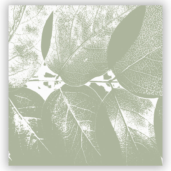 Sage Green Leaves Monchromatic Print Shower Curtain