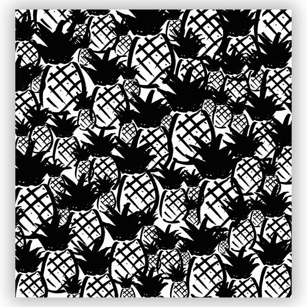 Pineapple Madness Black & White Sketch Art Shower Curtain