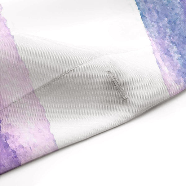 Magenta Purple and Sky Blue on White Watercolor Giant Drip Art Shower Curtain