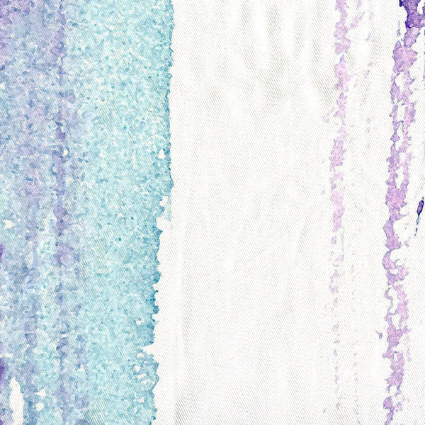 Magenta Purple and Sky Blue on White Watercolor Giant Drip Art Shower Curtain