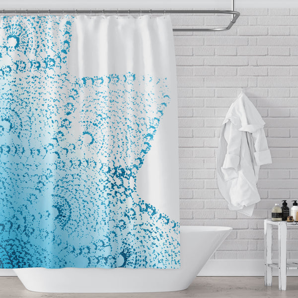 Tropical Teal Ombre & Lace Mandala Tropical Beach Chic Shower Curtain