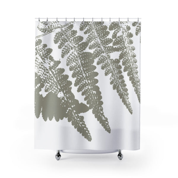 Gray Fern Art Print Spa Shower Curtain - Metro Shower Curtains