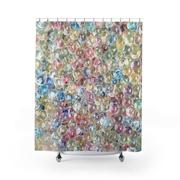 Pastel Water Beads Shower Curtain for Whimsical Kids Bathroom - Metro Shower Curtains