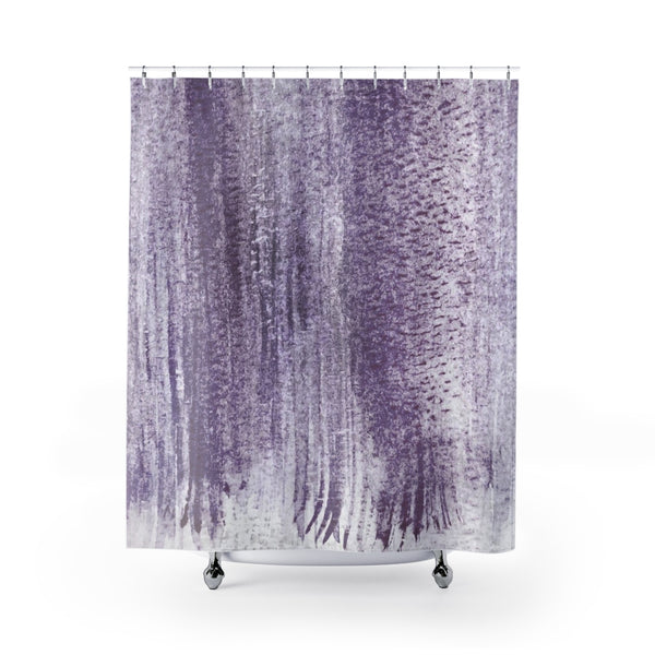 Lavender Purple Watercolor Stripes Shower Curtain