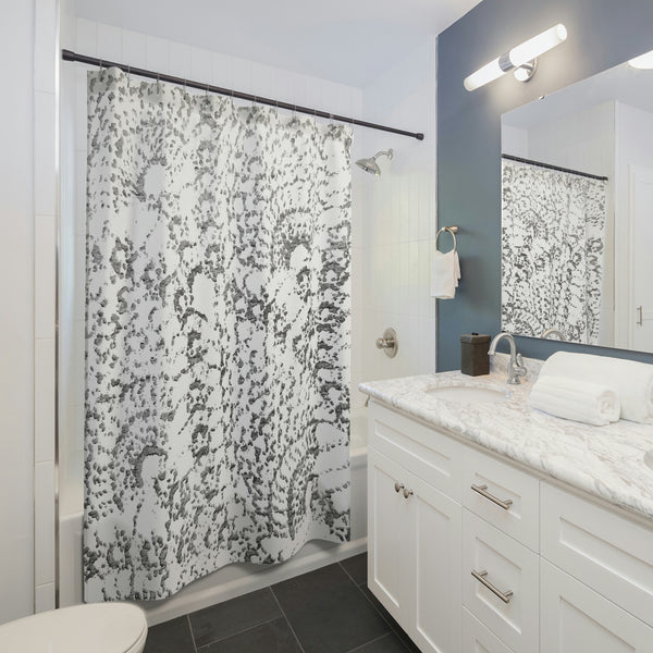 Bold Black and White Boho Paisley Shower Curtain