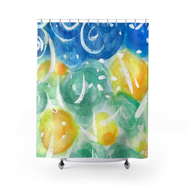 Field of Sunshine Bright and Colorful Watercolor Art Shower Curtain - Metro Shower Curtains