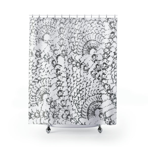 Bold Black and White Boho Paisley Shower Curtain