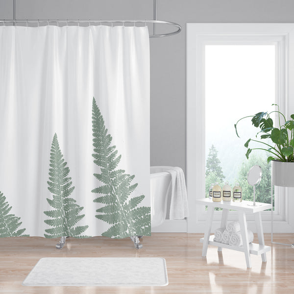 Green Woodland Ferns Spa Shower Curtain - Metro Shower Curtains