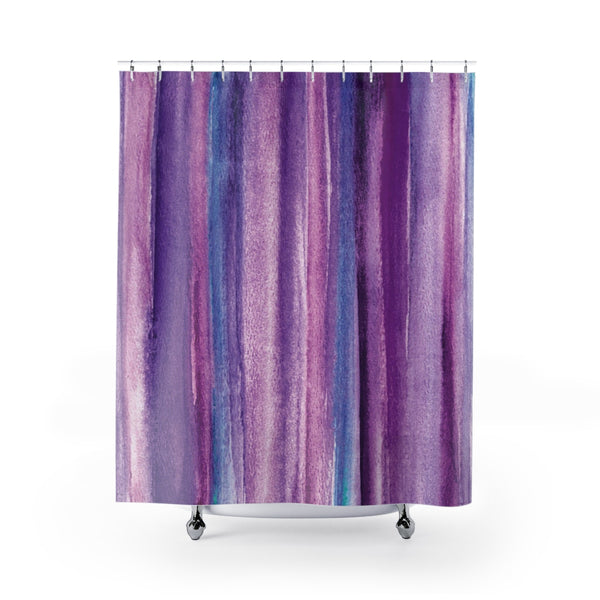 Purple Watercolor Stripes Abstract Art Print Shower Curtain - Metro Shower Curtains