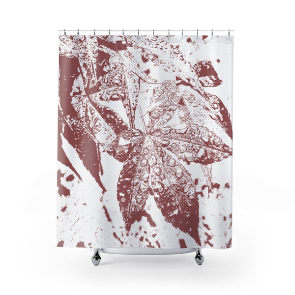 Red Maple Leaves in the Rain Shower Curtain - Metro Shower Curtains