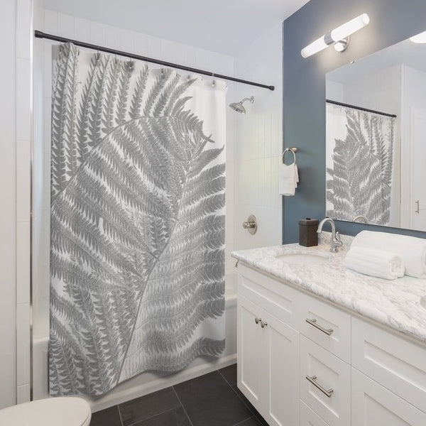 Two Gray Ferns Shower Curtain - Metro Shower Curtains