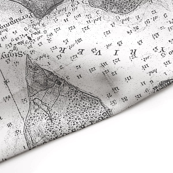 Map of Central Chesapeake Bay Shower Curtain - Gray and White - at Annapolis & Kent Island, Maryland - Metro Shower Curtains