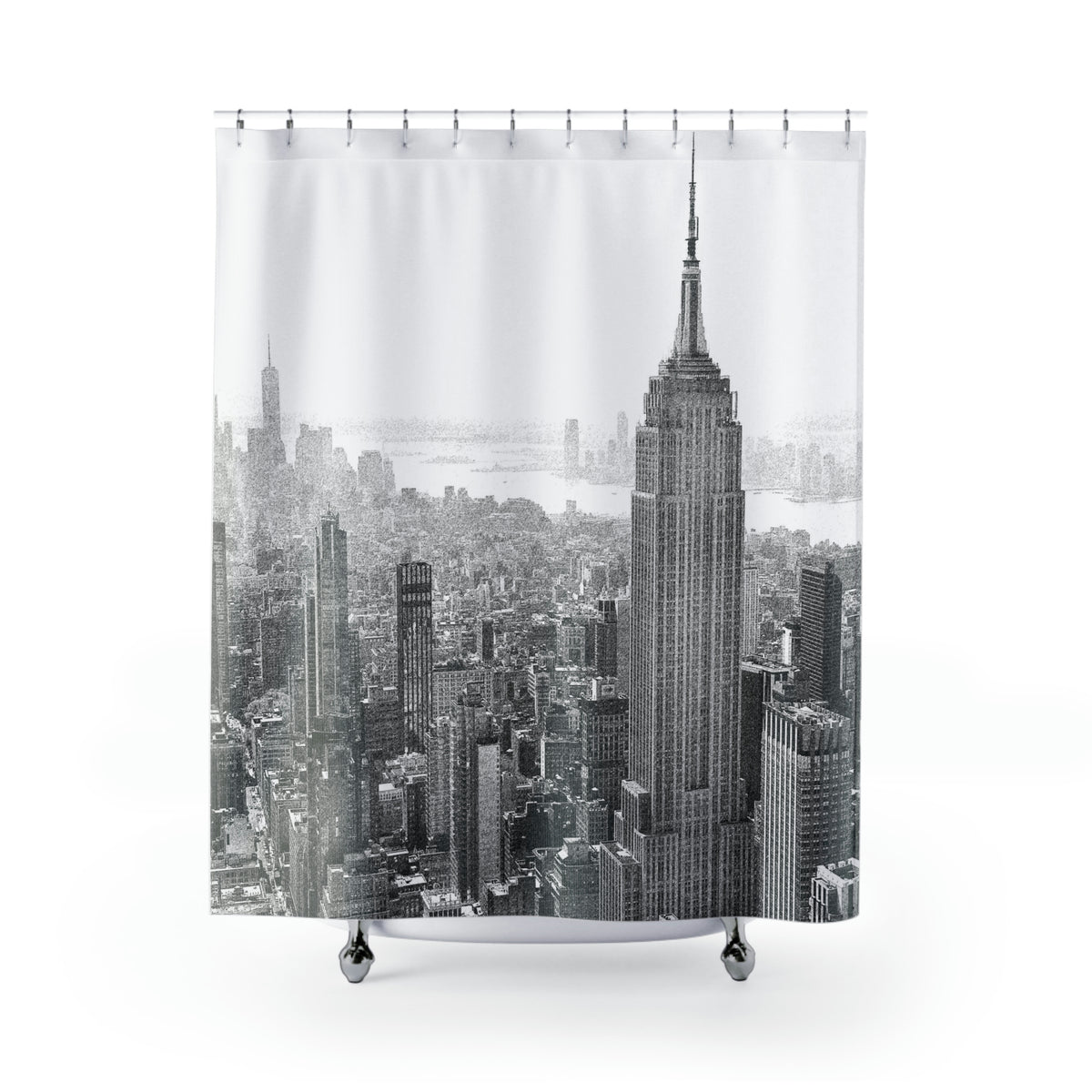 New York Skyline's Empire State Building Shower Curtain - Light Gray /  Neutral Tone, image size:1200x1200