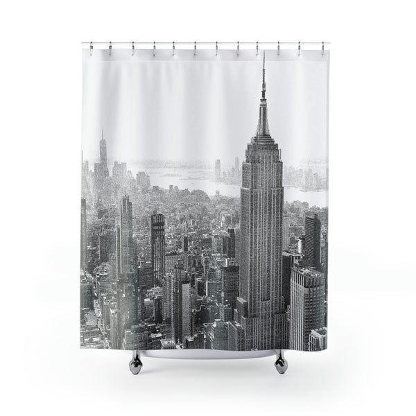 New York Skyline's Empire State Building Shower Curtain - Light Gray / Neutral Tone
