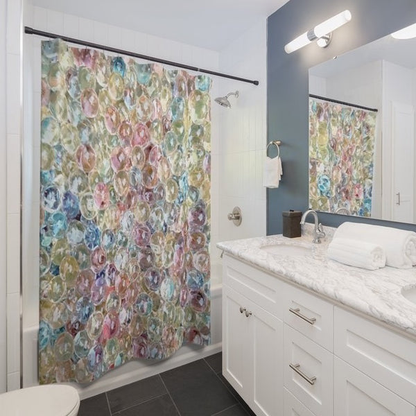 Pastel Water Beads Shower Curtain for Whimsical Kids Bathroom - Metro Shower Curtains