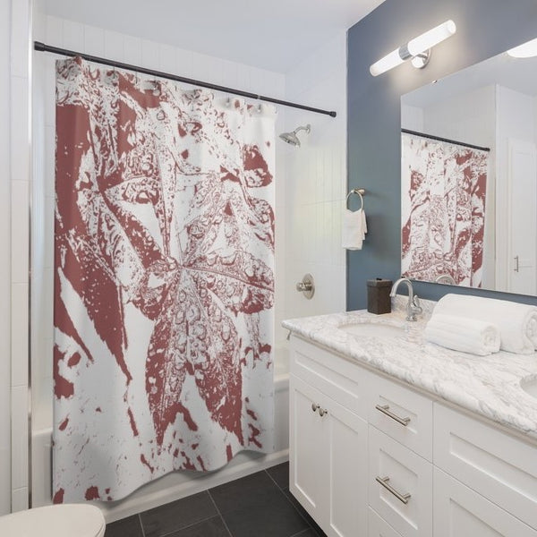 Red Maple Leaves in the Rain Shower Curtain - Metro Shower Curtains