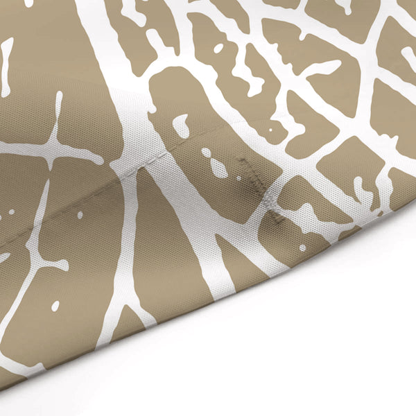 Neutral Tan / Beige & White Leaf Detail Shower Curtain - Metro Shower Curtains