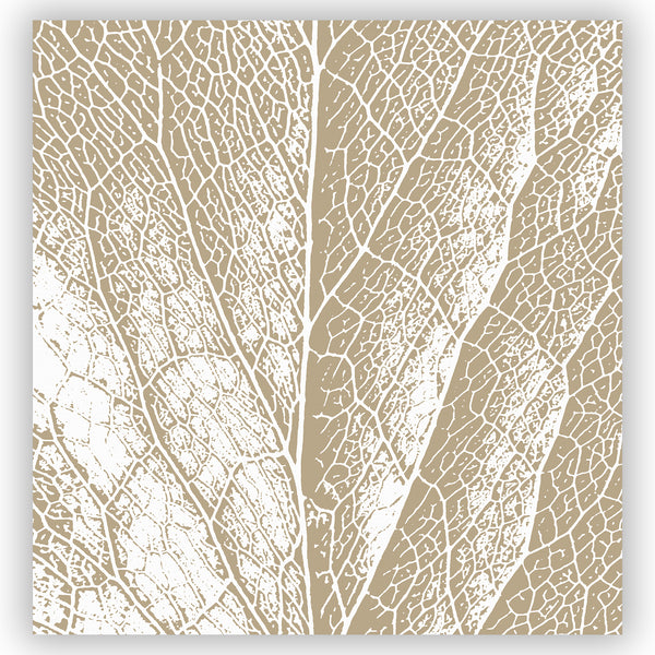 Neutral Tan / Beige & White Leaf Detail Shower Curtain - Metro Shower Curtains
