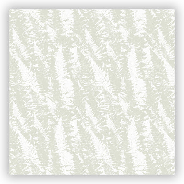 Beige and White Light Fern Texture Pattern Fabric Shower Curtain - Metro Shower Curtains