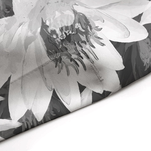 Lotus Flower Black and White Spa Design Shower Curtain - Metro Shower Curtains