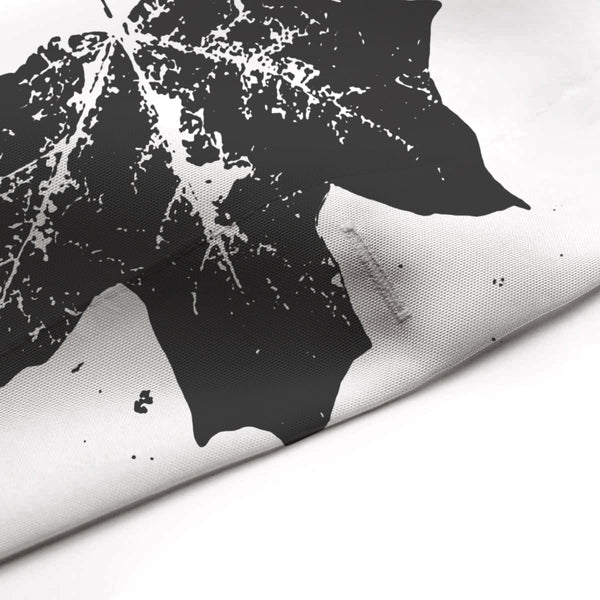 Black and White Shower Curtain - Maple Leaves Nature Print - Metro Shower Curtains