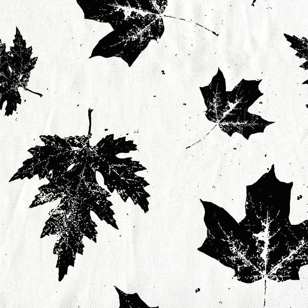 Black and White Shower Curtain - Maple Leaves Nature Print - Metro Shower Curtains