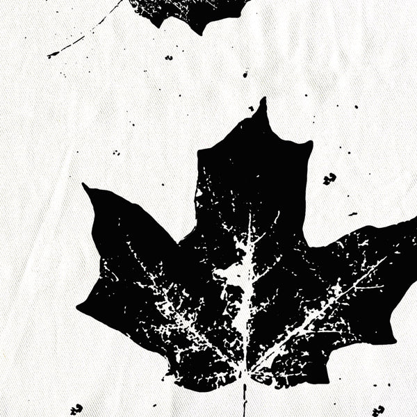 Black and White Shower Curtain - Maple Leaves Nature Print - Metro Shower Curtains