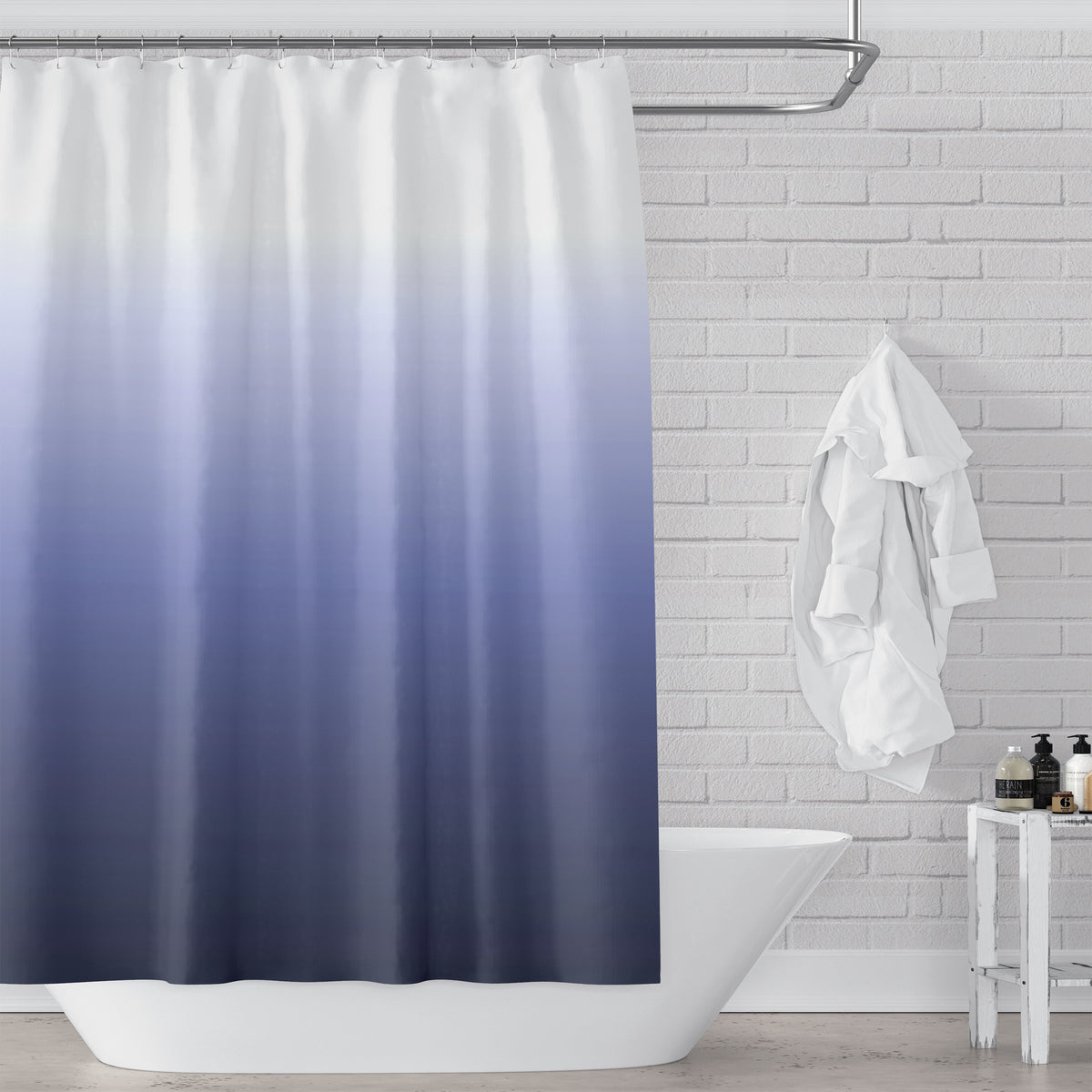 Indigo Turkish Shower Curtain