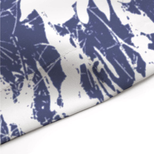 Navy Blue and White Daisy Wildflower Meadow Shower Curtain