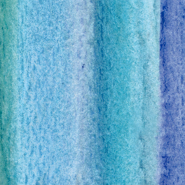 Underwater Blue Green Watercolor Reeds / Stripes Shower Curtain - Metro Shower Curtains