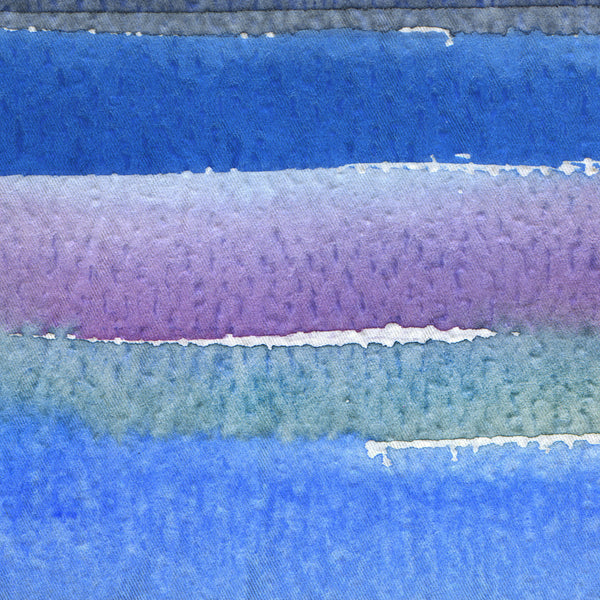 Blue and Purple Watercolor / Horizontal Stripes / Abstract Water Art Shower Curtain - Metro Shower Curtains