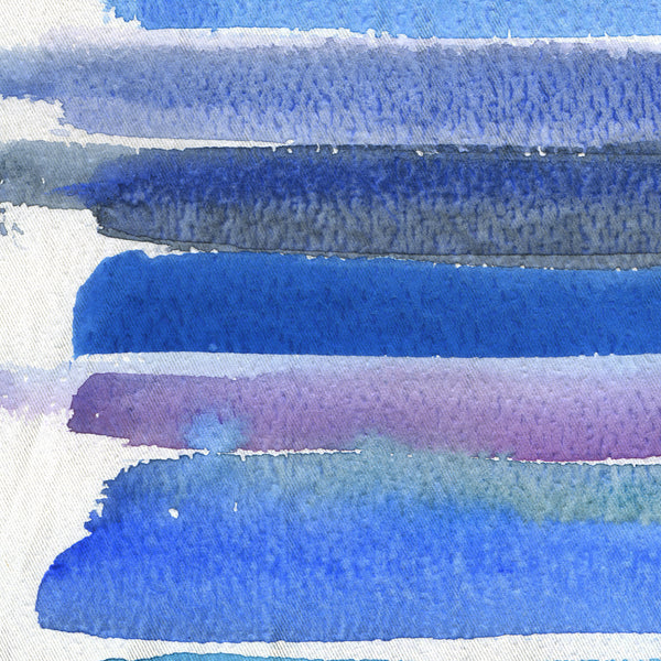 Blue and Purple Watercolor / Horizontal Stripes / Abstract Water Art Shower Curtain - Metro Shower Curtains